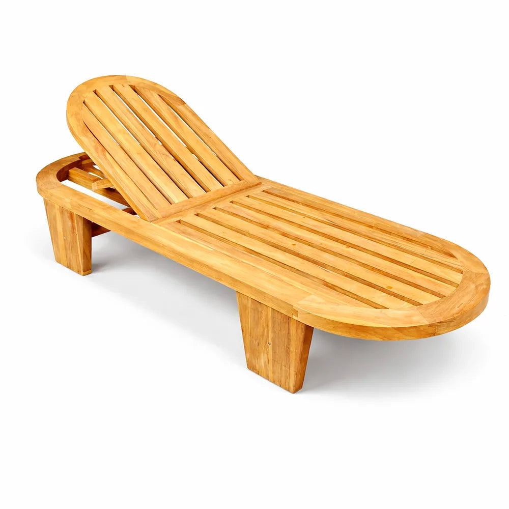 Lettino Ovale con Cuscino in Legno Teak - Sumba