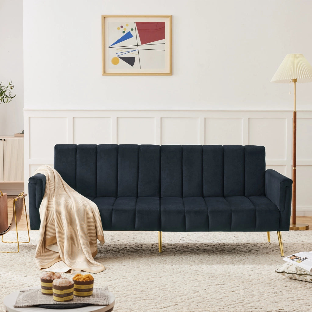 Divano letto pieghevole moderno - Zephmum - Velluto, funzione sonno, piedini di supporto