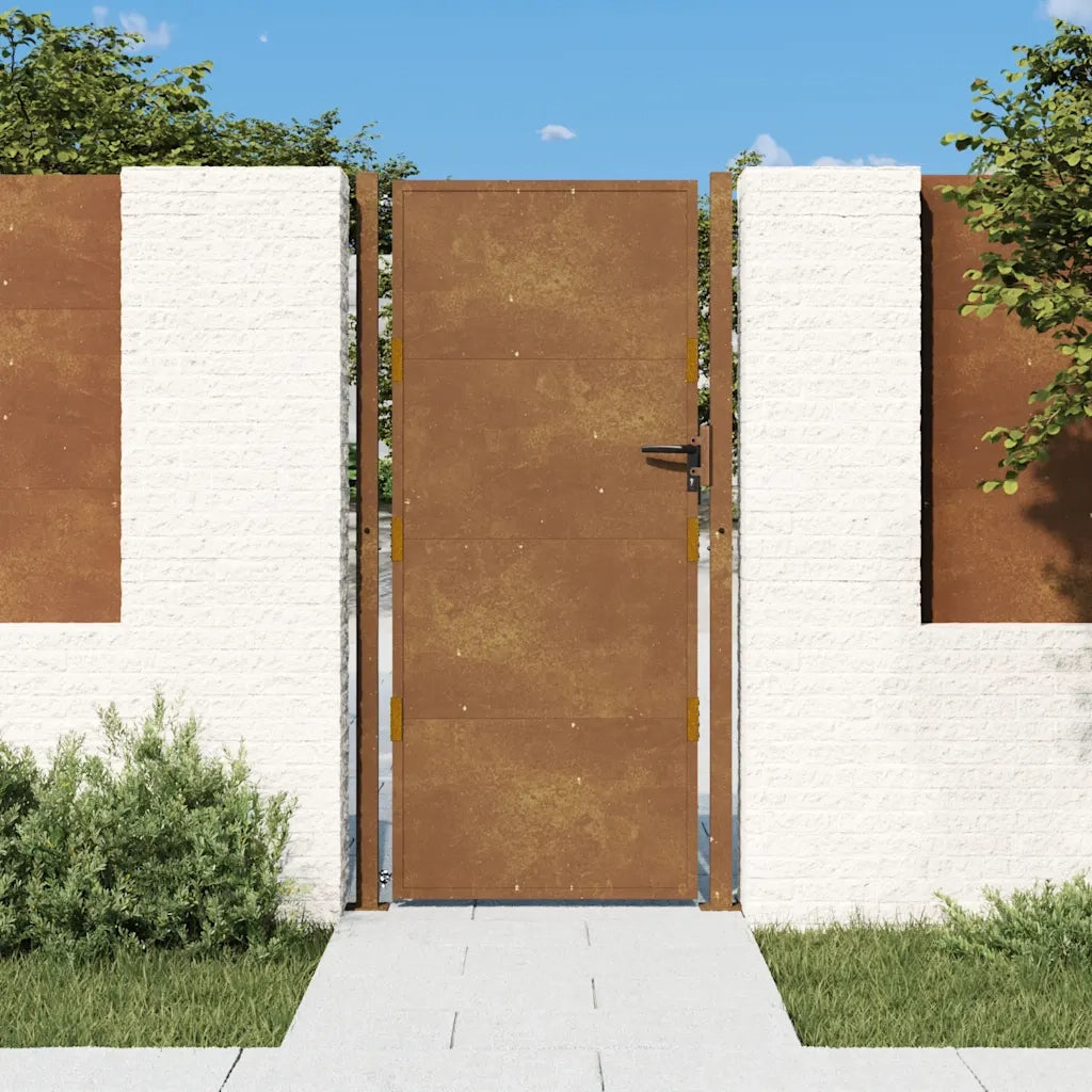 Cancello da giardino 100x200 cm in acciaio Corten 153207