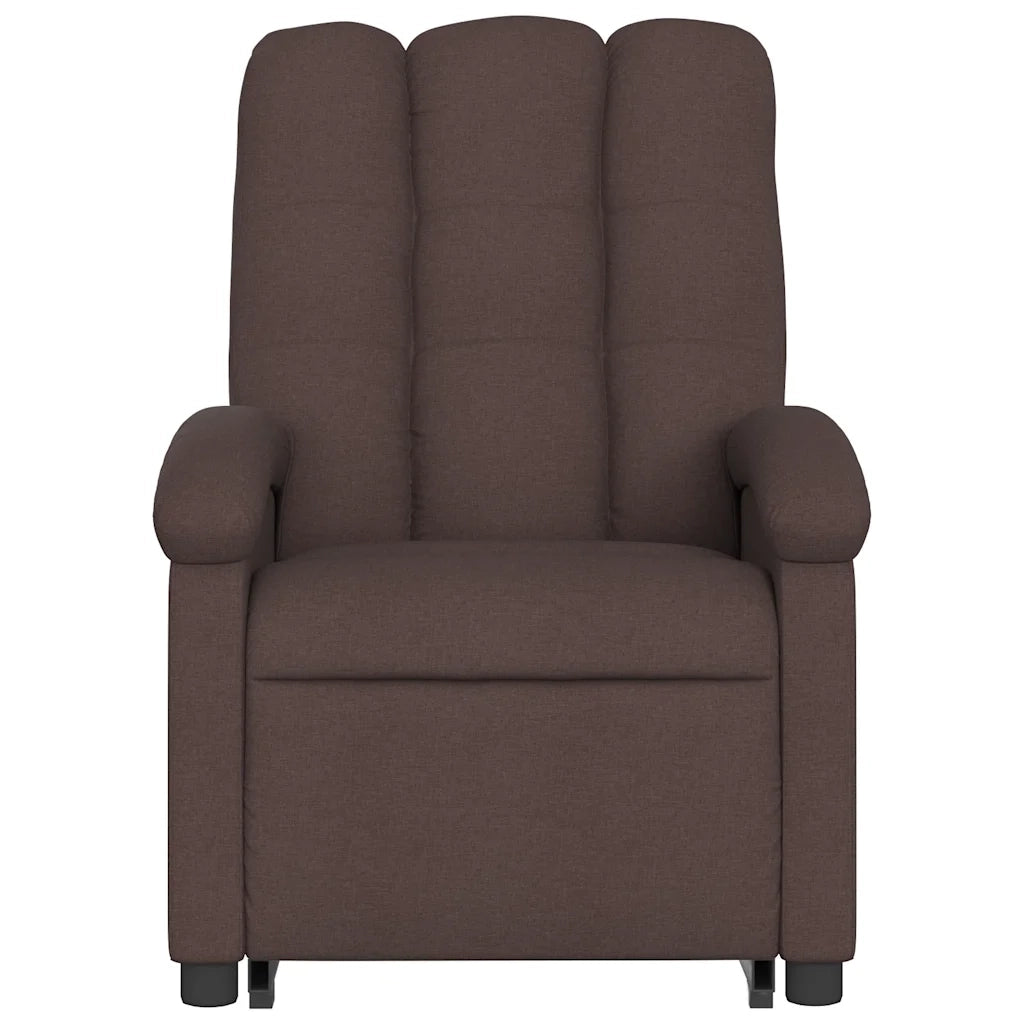 Poltrona Alzapersona Massaggio Elettrica Marrone Scuro Tessuto 3204133