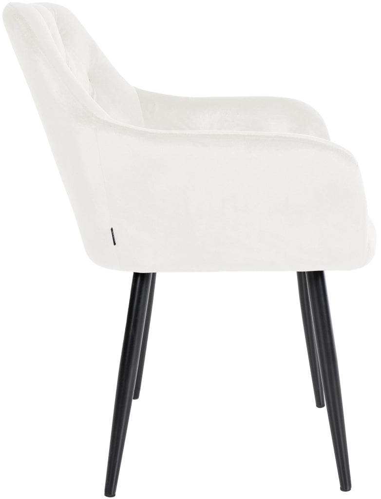 Sedia da pranzo Stanley Velvet crema