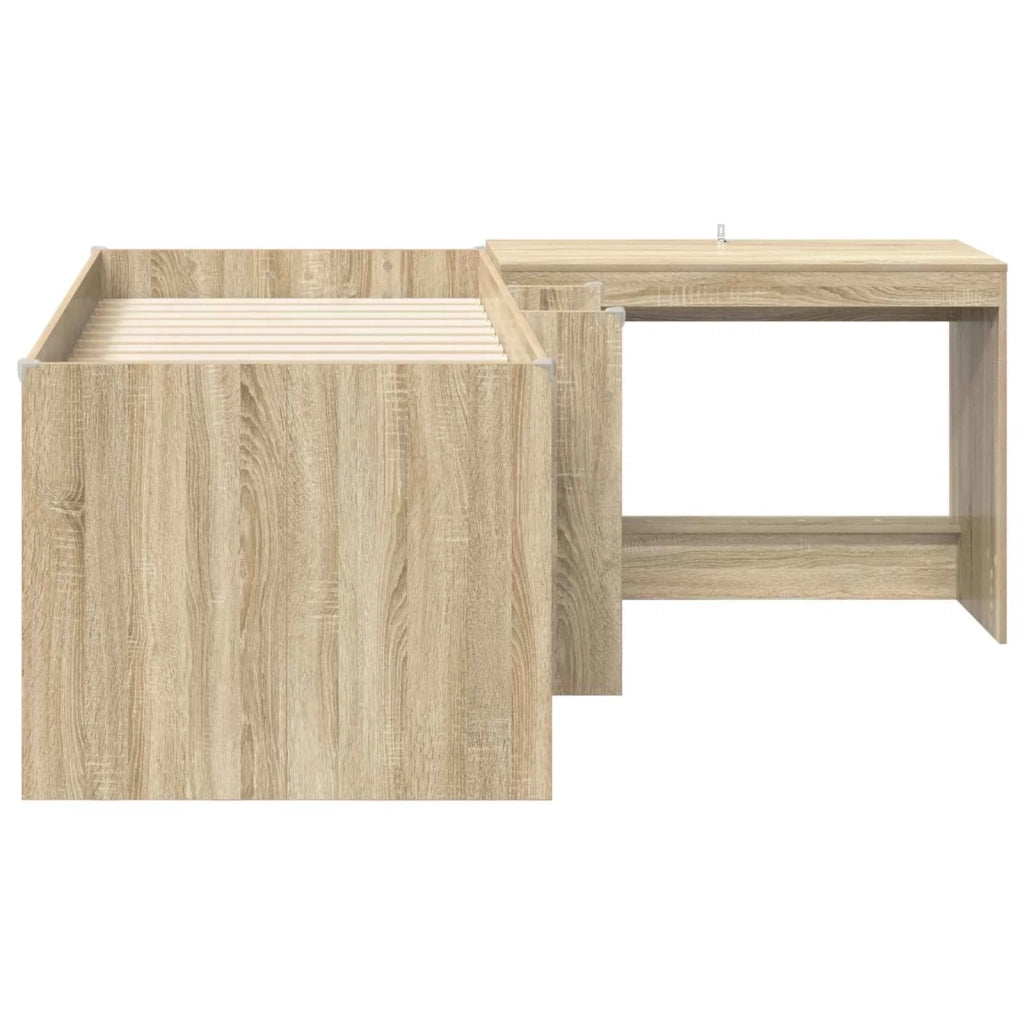 Letto alto per bambini con scrivania 2 pz Rovere Sonoma 3423464