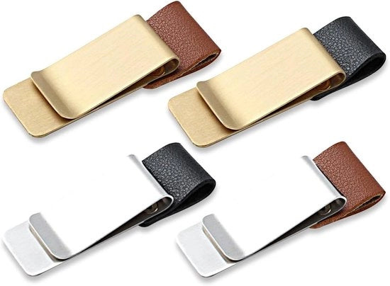 4 contenitori per penna in acciaio inossidabile con manico in PU per retrocopertina notebook per notebook planner calendario