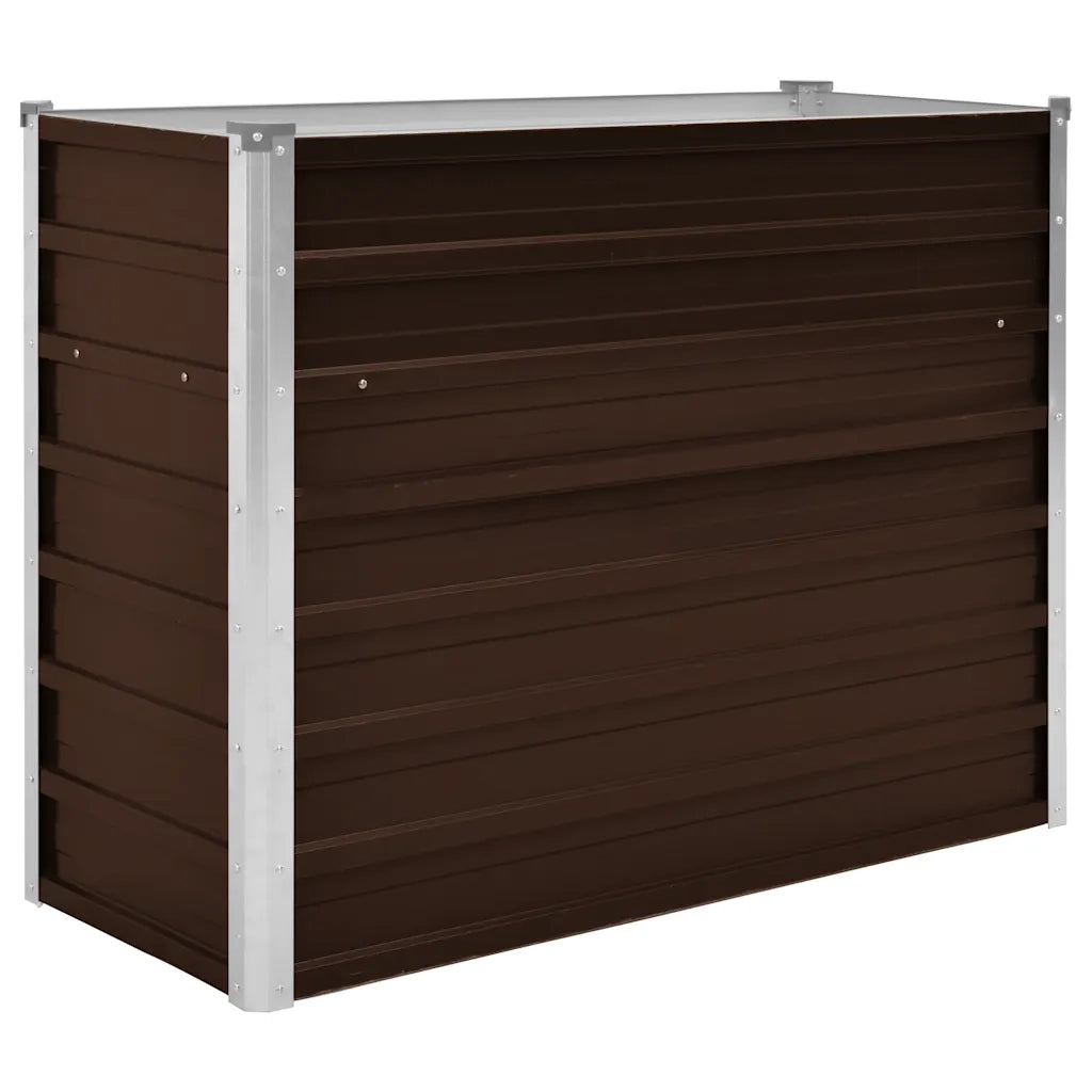 Letto Rialzato Giardino Marrone 100x40x77 cm in Acciaio Zincato 45719