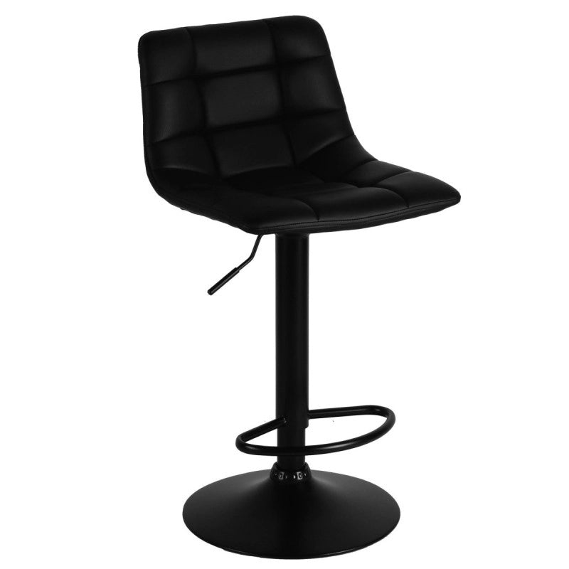 Set di 2 Sgabelli Clayton In Pu Nero E Base Nera