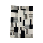 Tappeto Kilim Intenso 310 in lana e cotone patchwork grigio