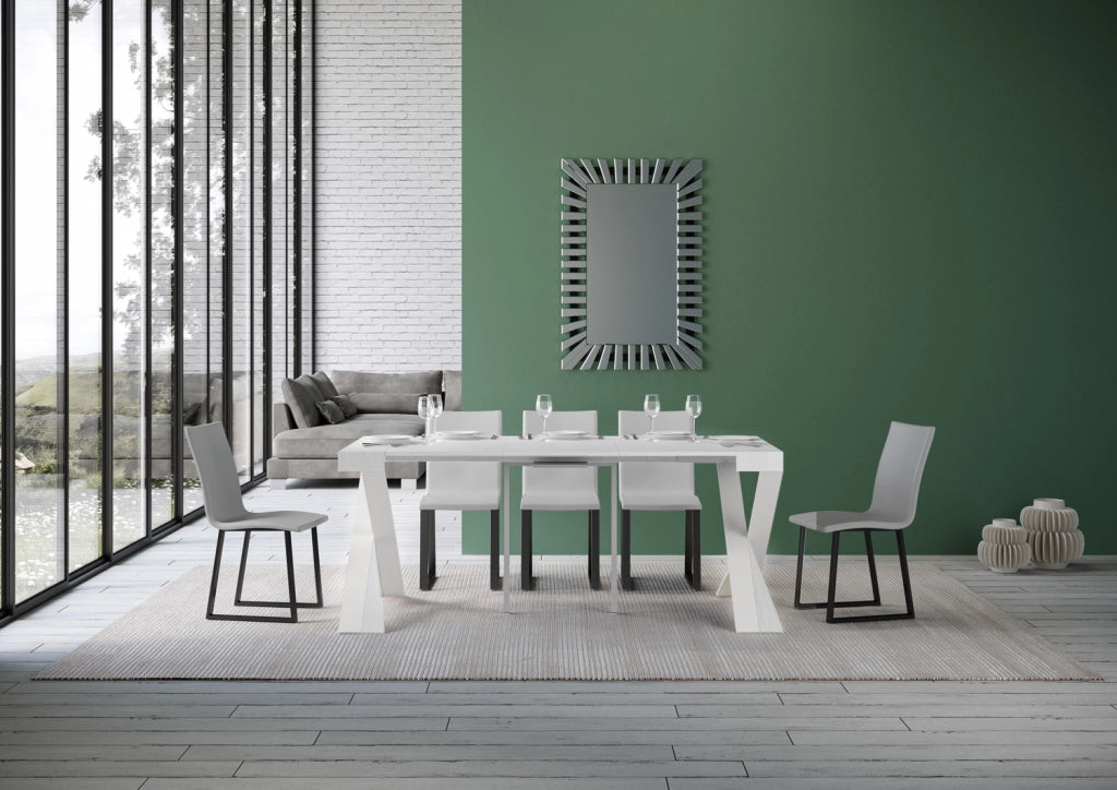 Consolle allungabile 90x40/196 cm Diagis Small Bianco Frassino telaio Bianco