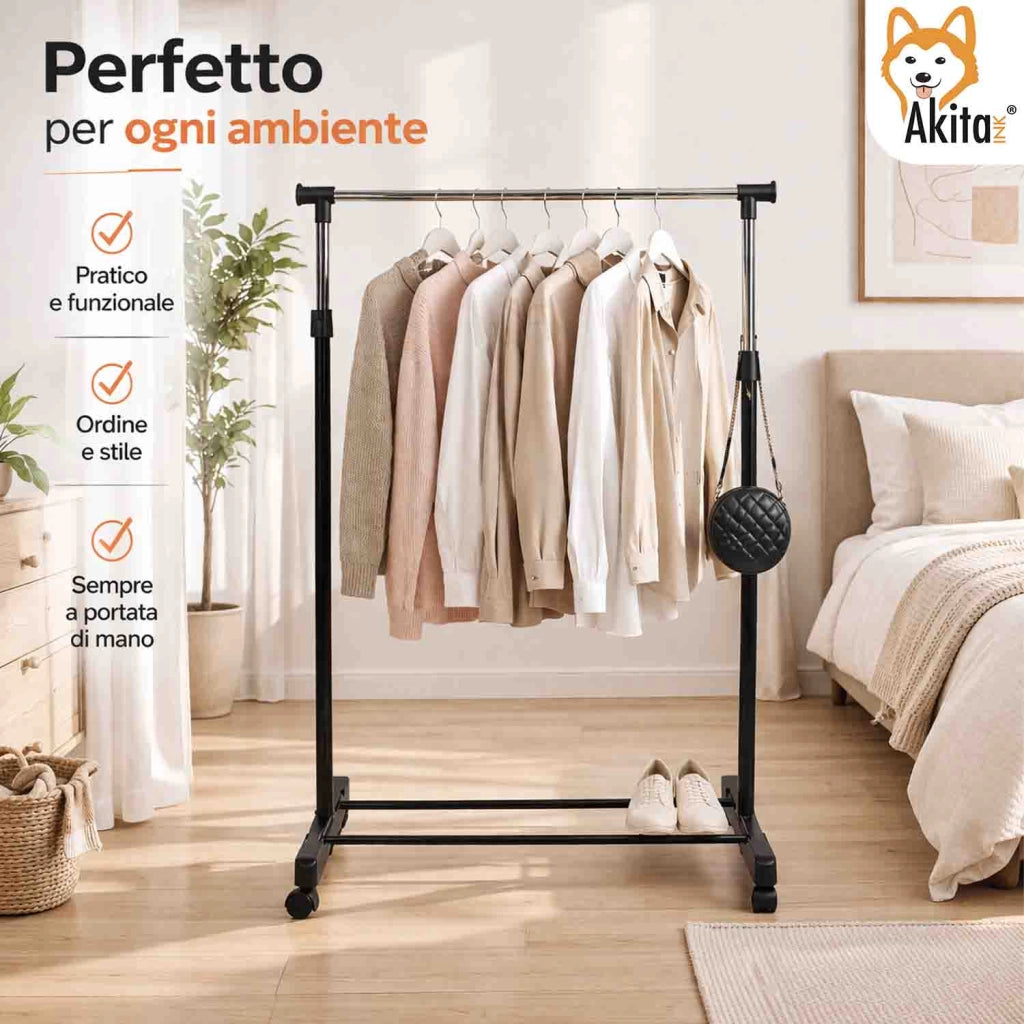 Akitaink Stand Appendiabiti Ruote Barra Estensibile