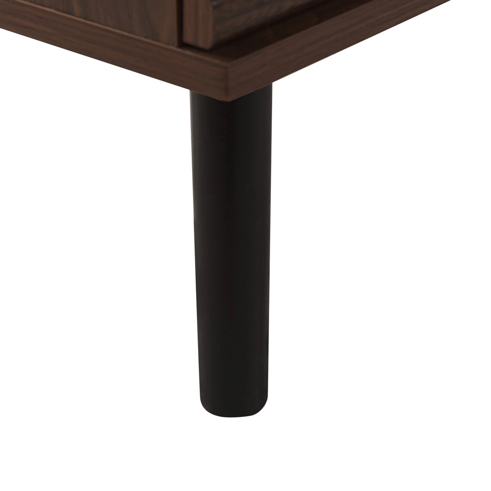 Credenza in legno scuro finitura 80 x 40 x 80 cm armadio con ante scorrevoli rustiche