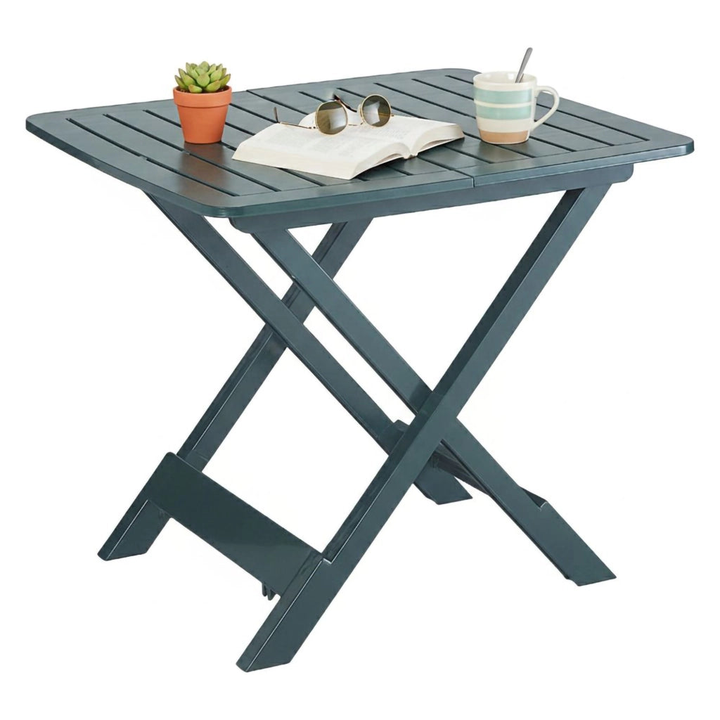 Ruthton, Tavolo da Esterno 4 Posti Made in Italy, 79x72x70h cm Verde