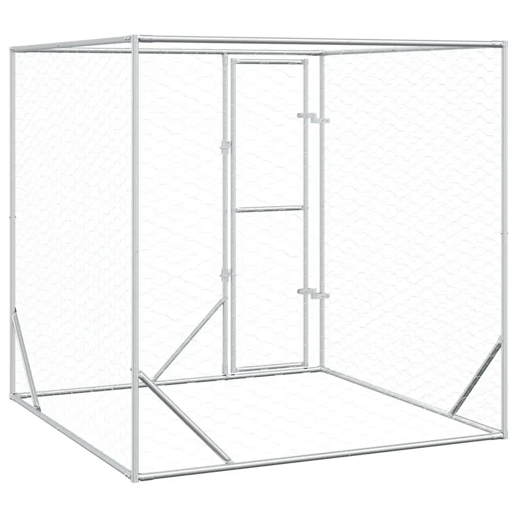 Cuccia per Cani da Esterno Argento 2x2x2 m Acciaio Zincato CFW5263725