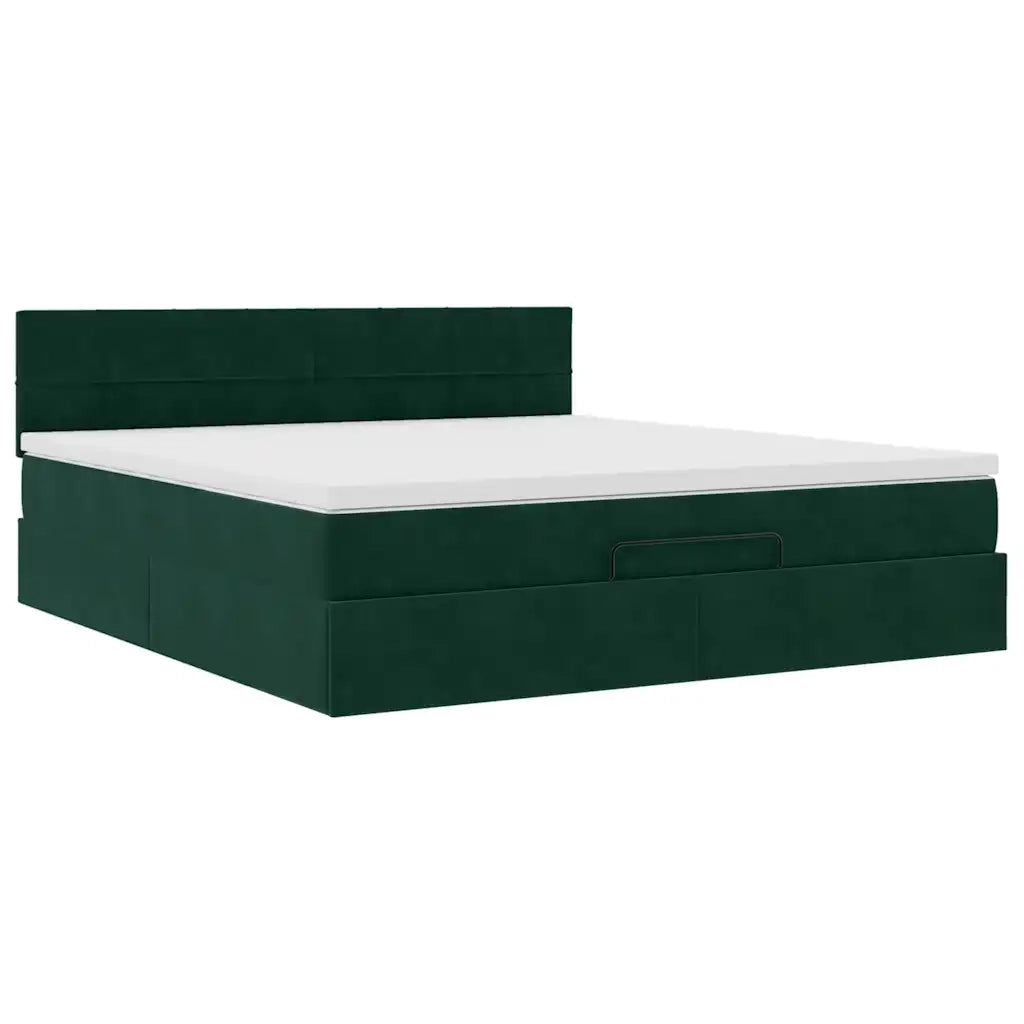 Struttura Letto Pouf con Materasso 160x200 cm in Velluto