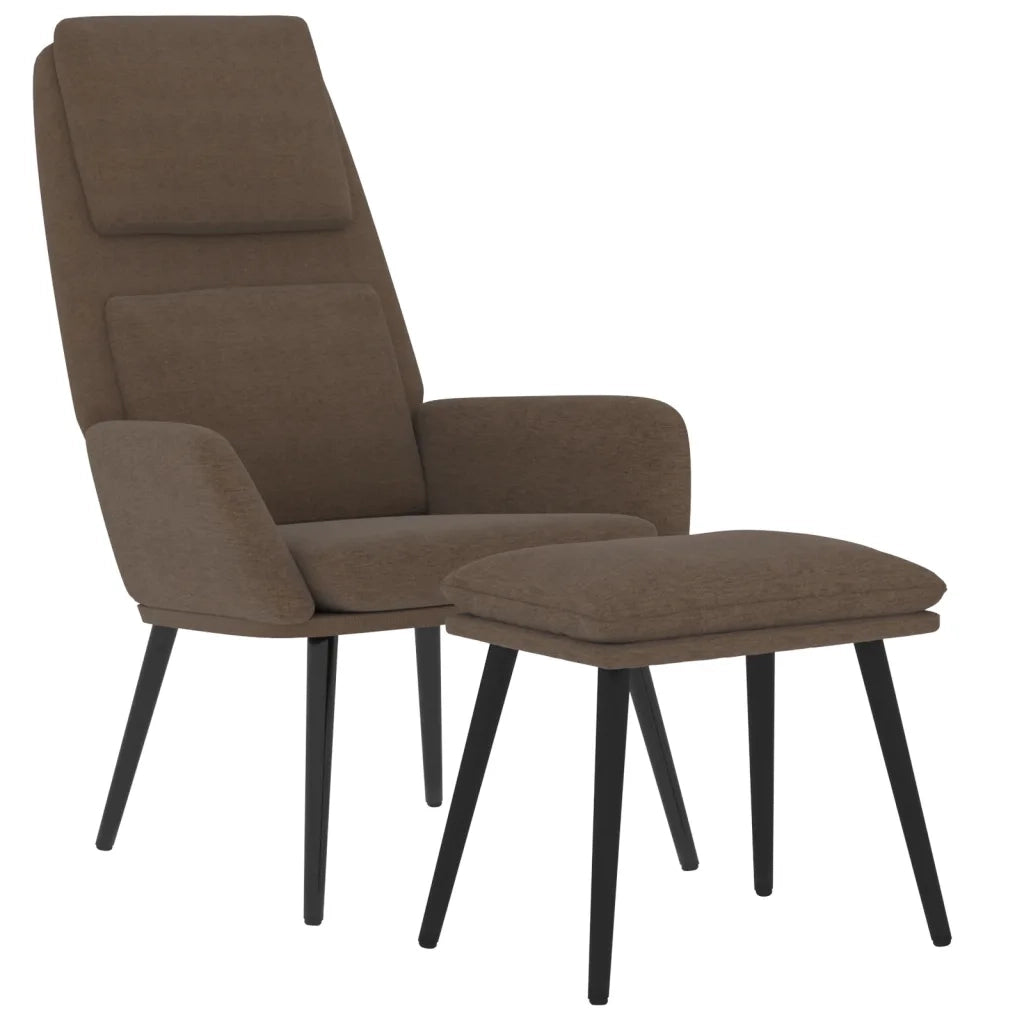 Poltrona Relax con Poggiapiedi Marrone in Tessuto cod mxl 14000