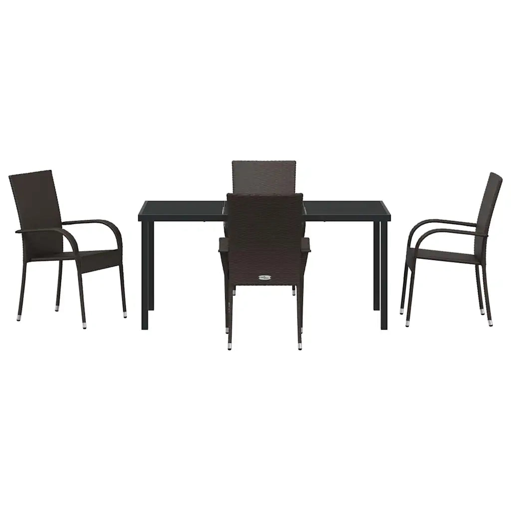Set da Pranzo per Giardino 5 pcs Marrone