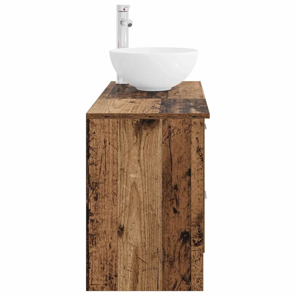 Set di mobili per il bagno 2 pz Legno antico 3403878