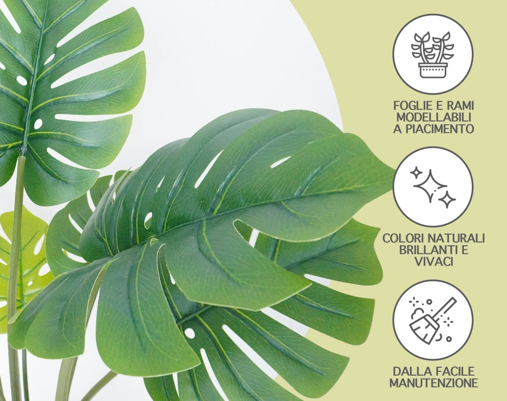 Pianta Finta Da Interno Artificiale Grandi Varie Altezze 100/150/180 Cm Artificiali Vari Modelli Modellabili Decorazioni Casa Ufficio - Monstera - Altezza 100cm