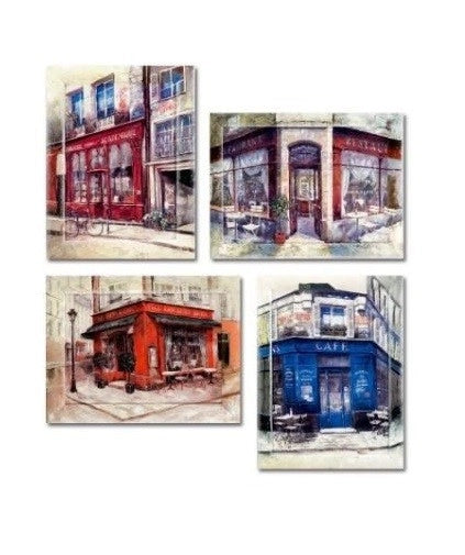 Quadro da Parete su tela oleografico bistrot francesi 49 x 65 cm 4 Modelli