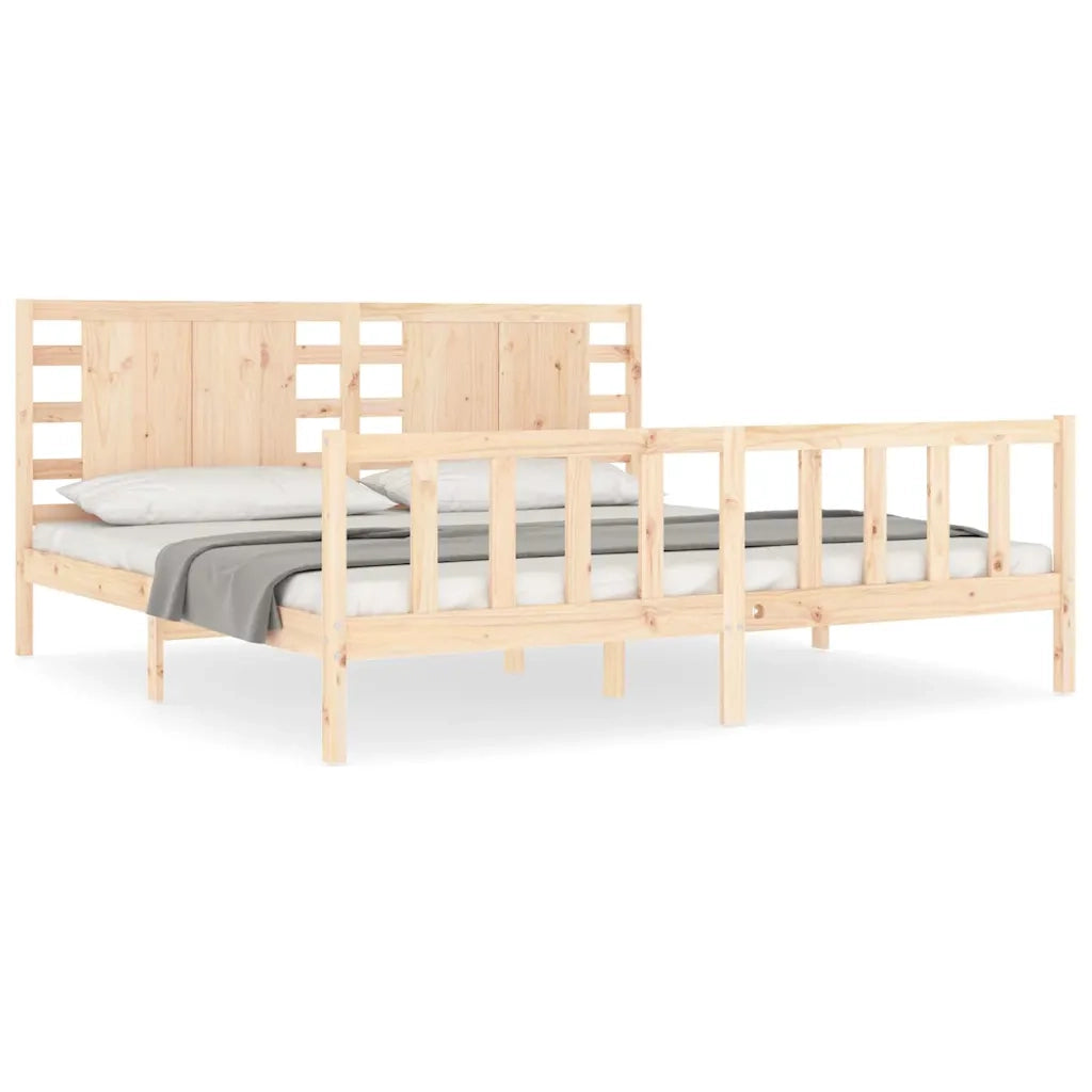 Giroletto senza Materasso-Struttura Letto 200x200 cm in Legno Massello di Pino 424550