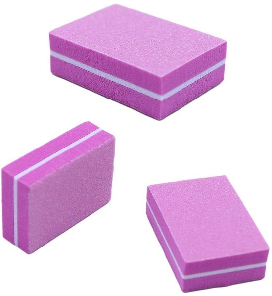 Blocco di rifinitura unghie 100/180 giri - Doppio lato - 50 pezzi - Rosa - Alta elasticità EVA - Risultati professionali a casa - Velo per unghie