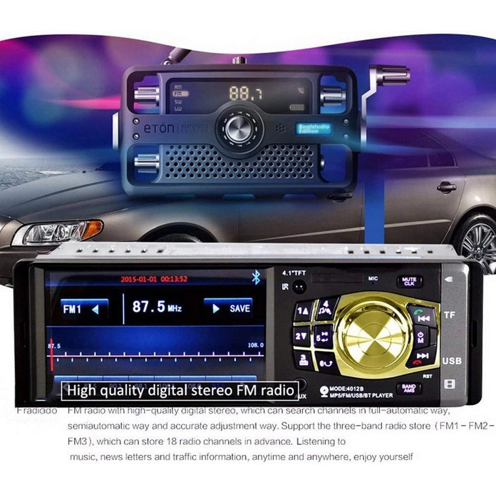 Trade Shop - Autoradio Auto Mp5 Player Telecamera Bluetooth Radio Audio Video Tf Usb 4032b -