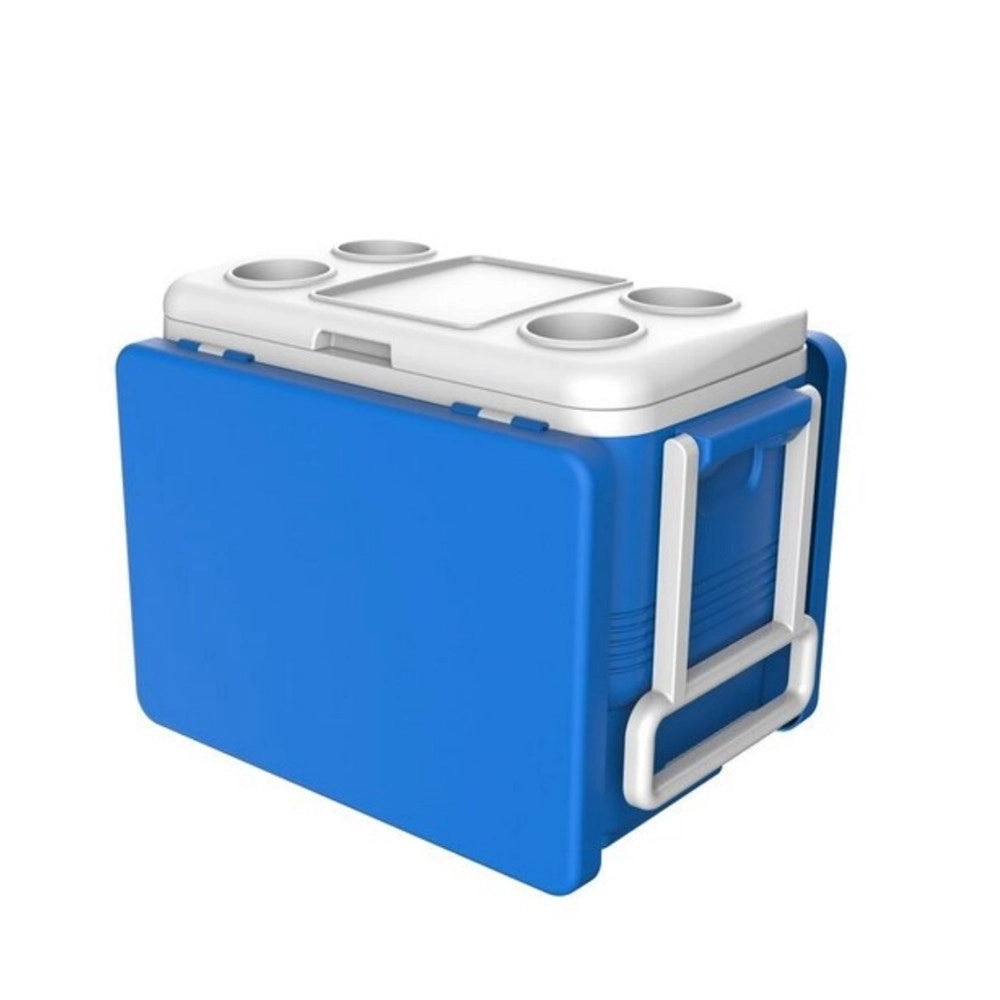 Trade Shop - Frigo Passivo Portatile 45lt Con Tavolo Pieghevole Per Campeggio Picnic Spiaggia 286512 -