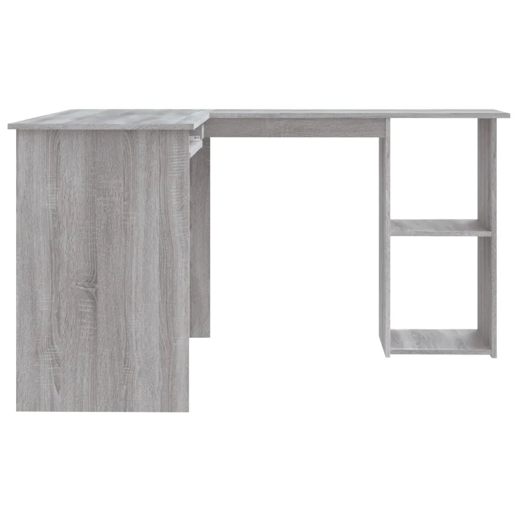 Scrivania | Tavolo da Ufficio Angolare Grigio Sonoma 120x140x75cm Legno Multistrato
