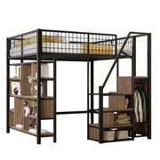 LETTO A CASTELLO MULTIFUNZIONALE 140 x 200 cm METALLO LEGNO NERO