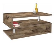 Tavolino a S con Ripiani a Giorno 90x41,5x55 cm Zeta Acero Pereira