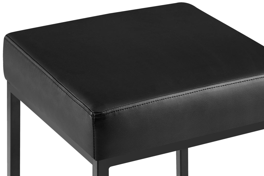 Set 2 sgabelli bar Montreal in similpelle nero,nero