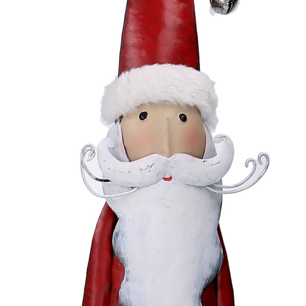 Babbo natale in metallo con stella rosso con led cm 24,8x10,8xh75,5