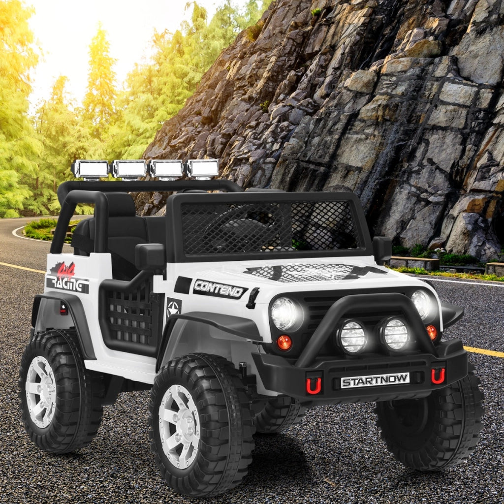 Auto elettrica camion con telecomando 3 velocit¨¤ luci musica interfaccia usb mp3 e radio, Auto elettrica per bambini 12v Bianco-Macchinine giocattoli