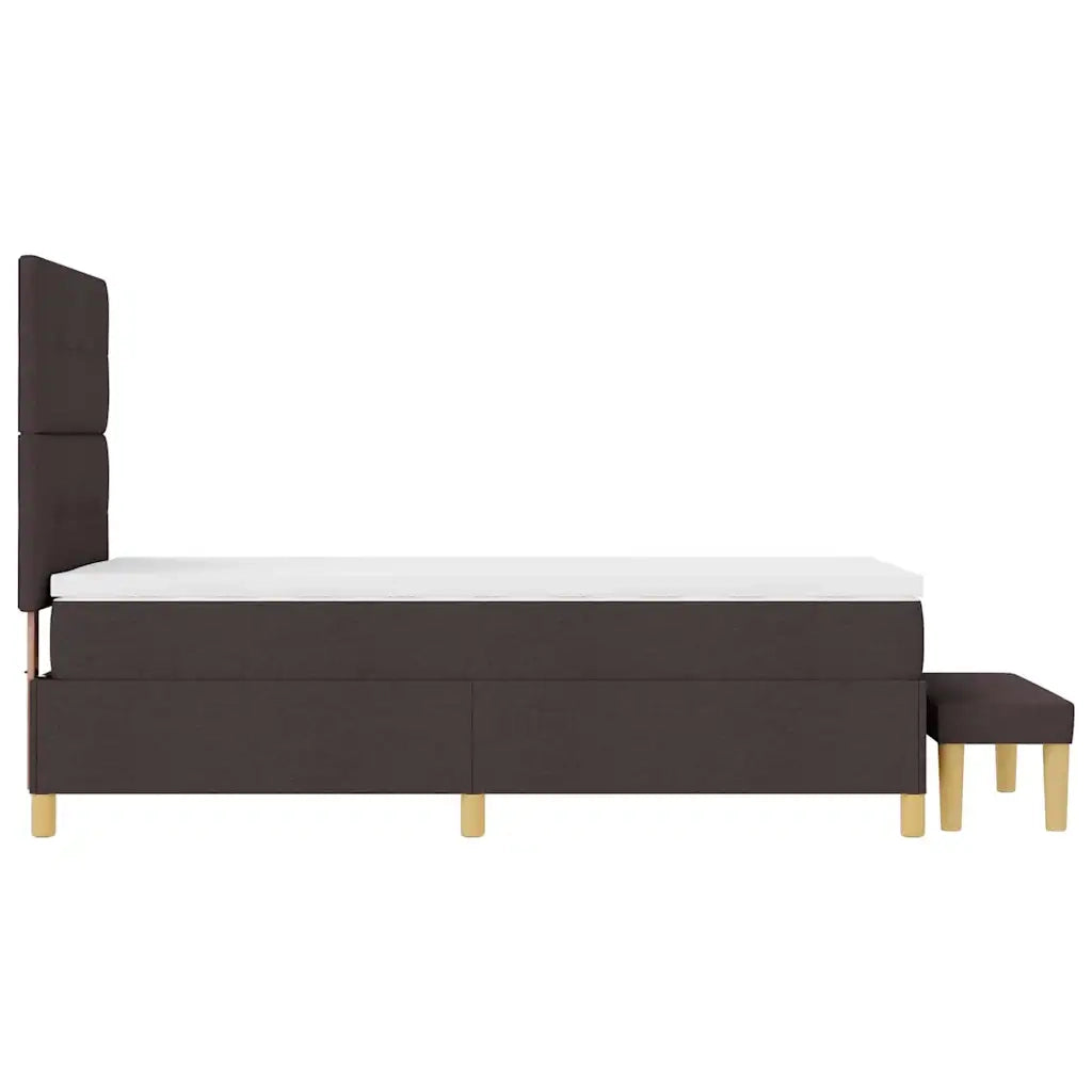 Letto a molle con testiera Marrone Scuro 200 x 100 cm Tessuto 3344278