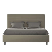 Letto matrimoniale contenitore imbottito 160x190 similpelle cappuccino Focus