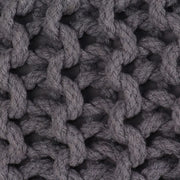 Pouf Lavorato a Maglia in Cotone 50x35 cm Grigio