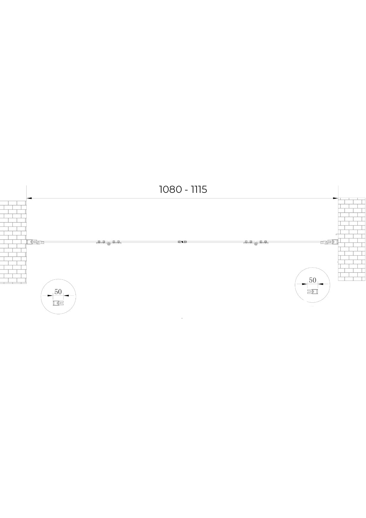 Porta Parete Doccia 170 cm 2 Ante a Libro in Cristallo Trasparente 6mm H190