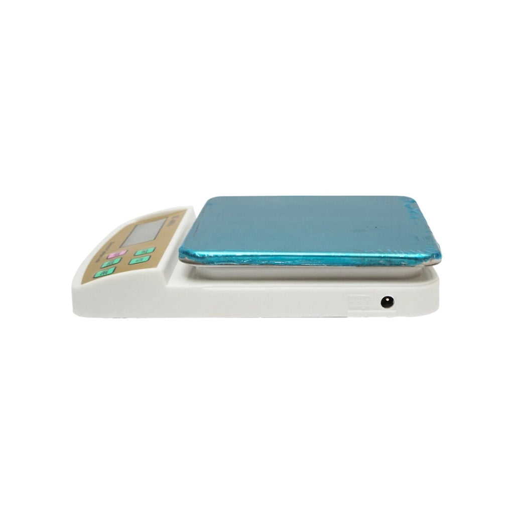 Bilancia da Cucina Digitale, 10 kg, Piattaforma in Vetro, Display LCD, Dimensioni 24 x 16,5 x 5,5 cm, Funzioni Tara, Spegnimento Automatico