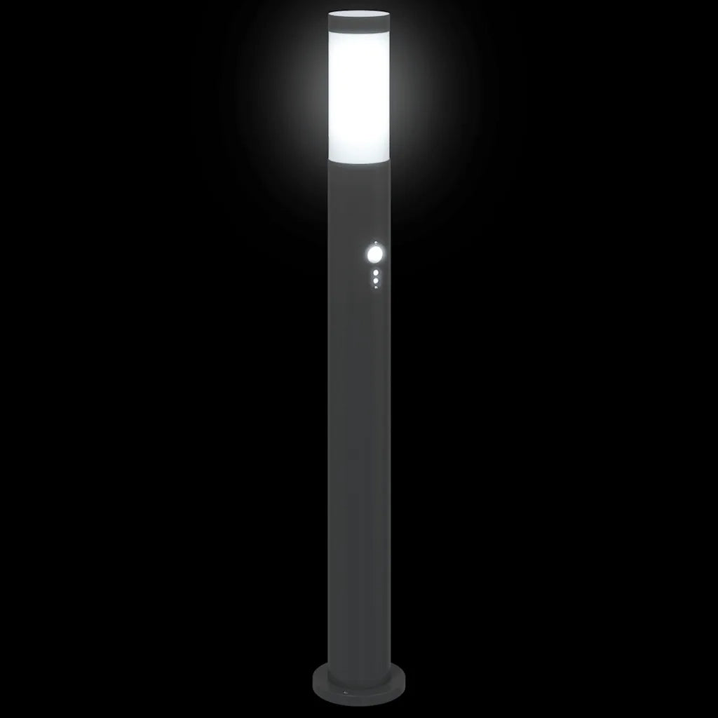 Lampioni a dissuasore con sensore 3 pz 80 cm Acciaio Inox IP44 4006032