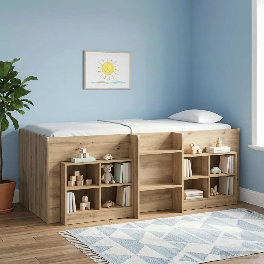 Letto Alto per Bambini Rovere Artigianale 193 x 96,1 x 68,5 cm 3422594