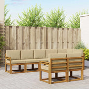 Set di divani da esterno con cuscino 8 pcs Naturale e Beige 3366561
