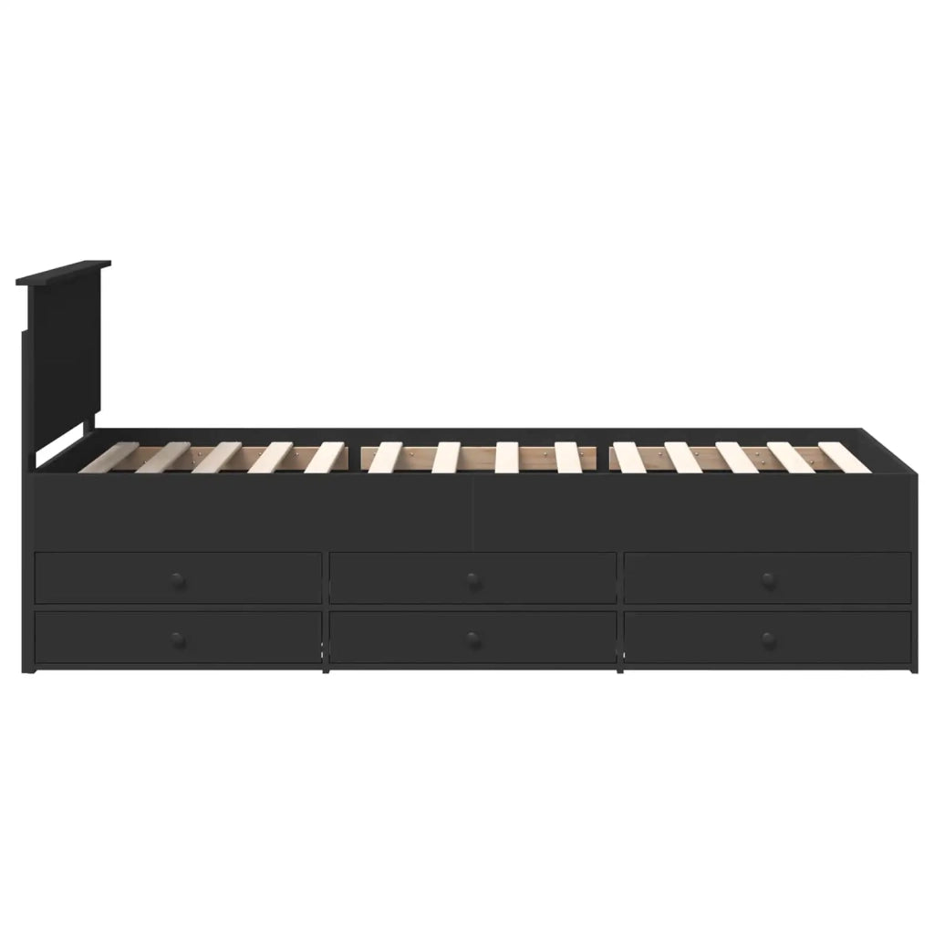 Daybed con cassetto Nero 90 x 190 cm Legno multistrato 3408523