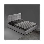 Letto matrimoniale con contenitore Napoli tessuto colore grigio