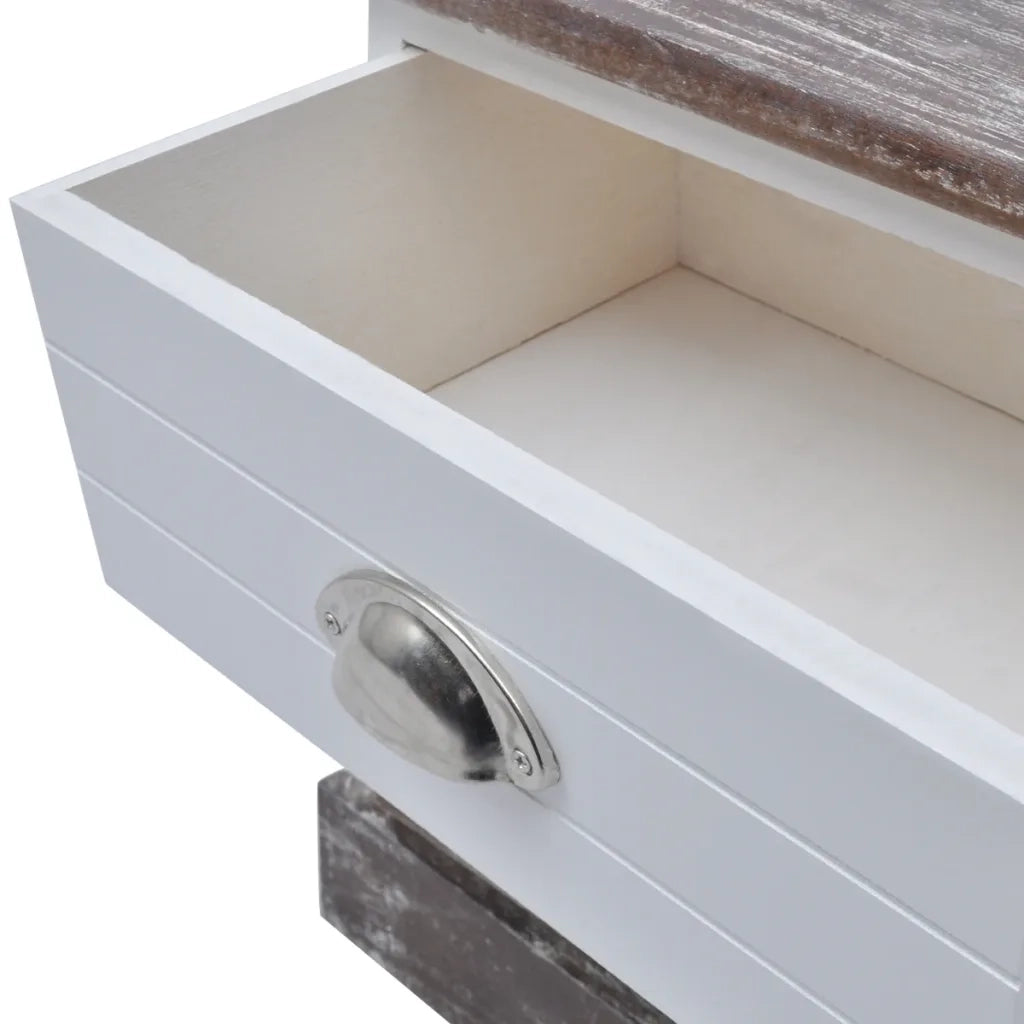 Comodini 2 pz-Set di 2 Tavolino da notte Marrone e Bianco