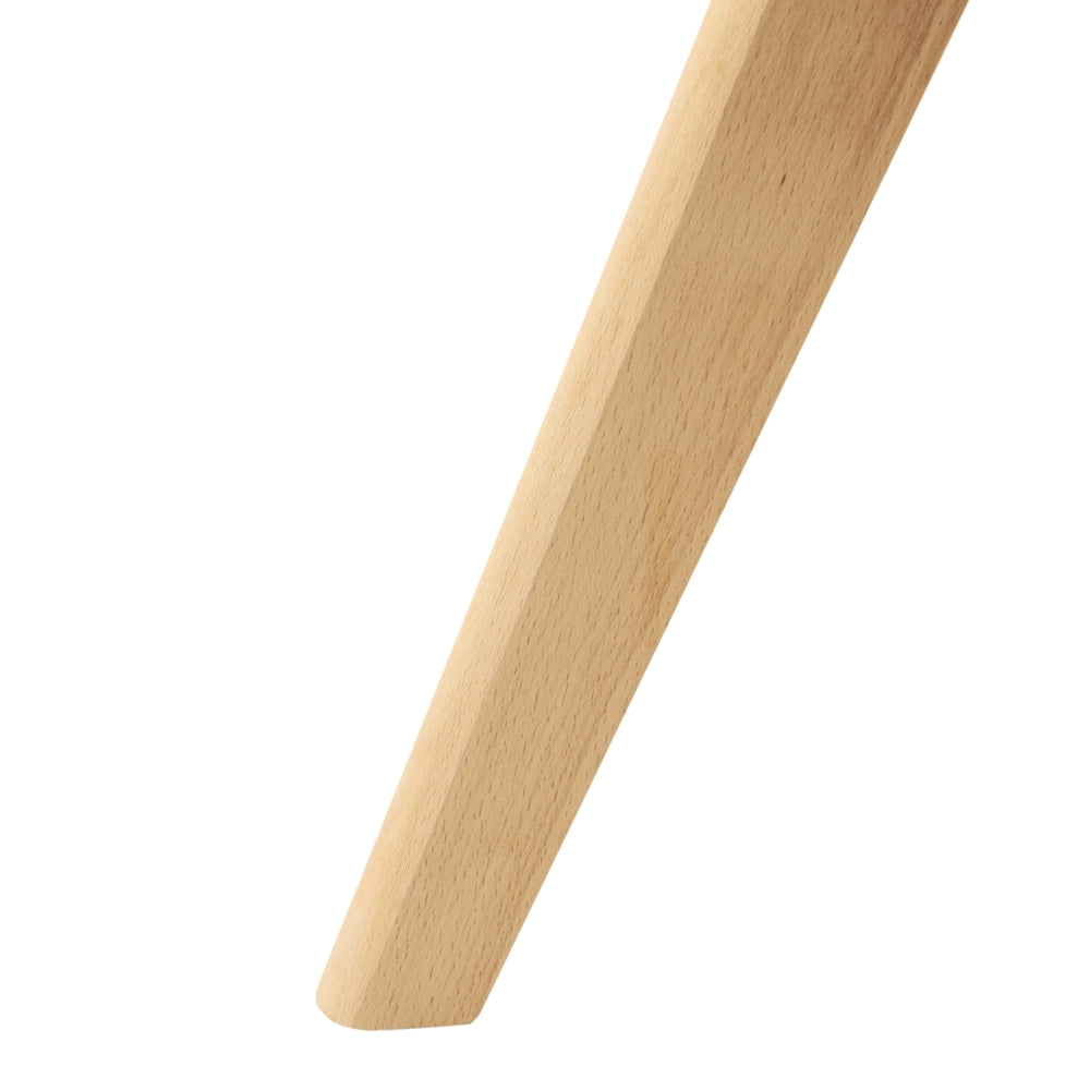 Set di 2 Sedie da Pranzo Tessuto tortora e Gambe in Legno Imbottitura verticale Schienale curvo