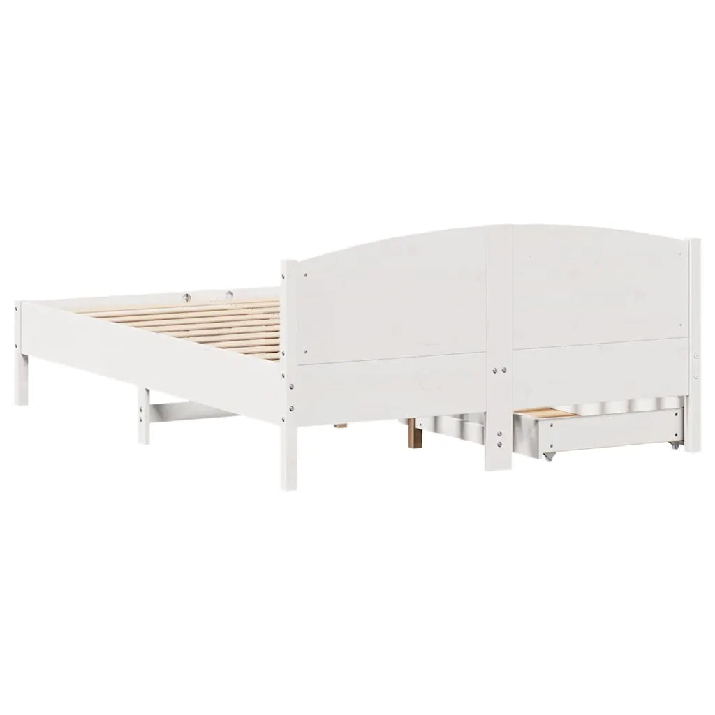 vidaXL Letto senza Materasso Bianco 140x190 cm Legno Massello di Pino