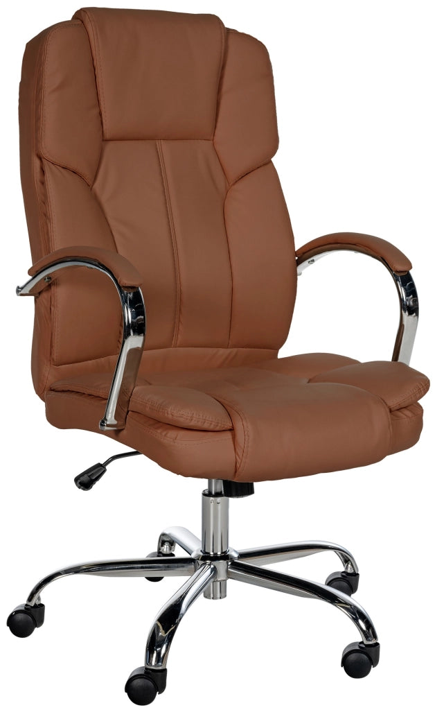Poltrona ufficio XXL Xanthos in similpelle marrone chiaro