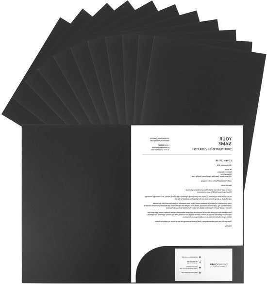 Presentazione A4 in cartoncino - Documenti - Mappe di raccolta - Mappe per firme - Carta biologica riciclabile - Con fessura per biglietto da visita