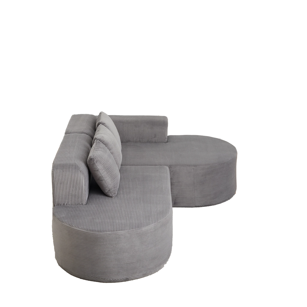 Divano angolare 3 posti ¨C Minimal ¨C cord, imbottito, con cuscini, 220cm