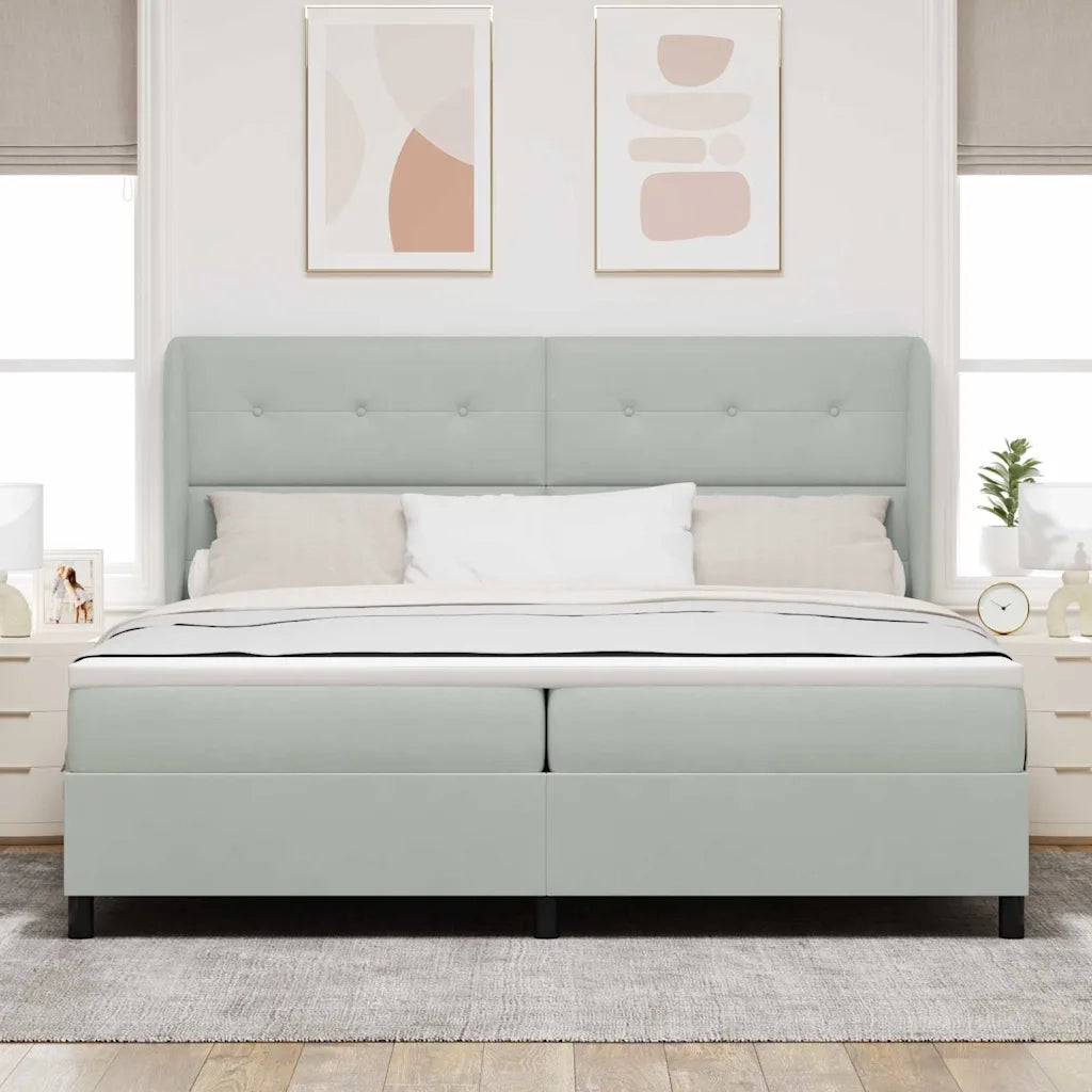Letto a molle con materasso Grigio chiaro 200 x 200 cm Velluto 3340946