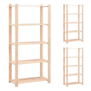 Scaffali a 5 Livelli 3 pz 80x38x170 cm Massello Pino 250 kg cod mxl 53438
