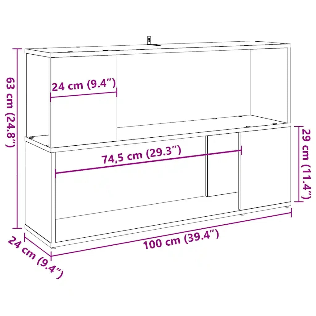 Libreria Rovere Artigianale 100x24x63 cm in Truciolato 856741